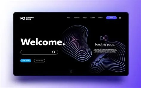 Dark landing page design concept