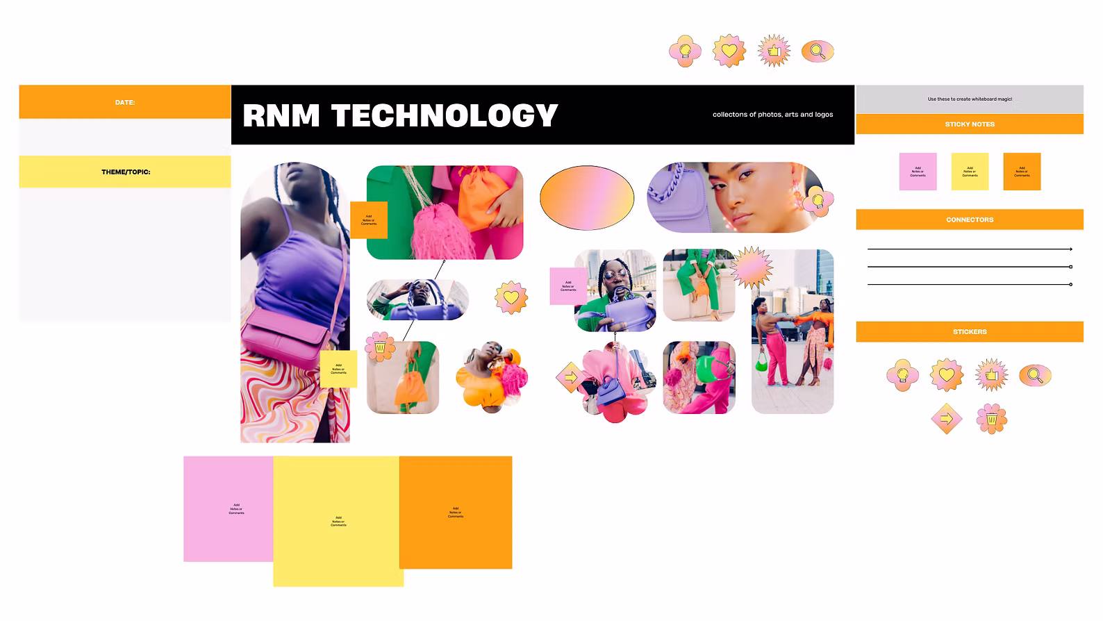 RNM Technology graphic design mood board